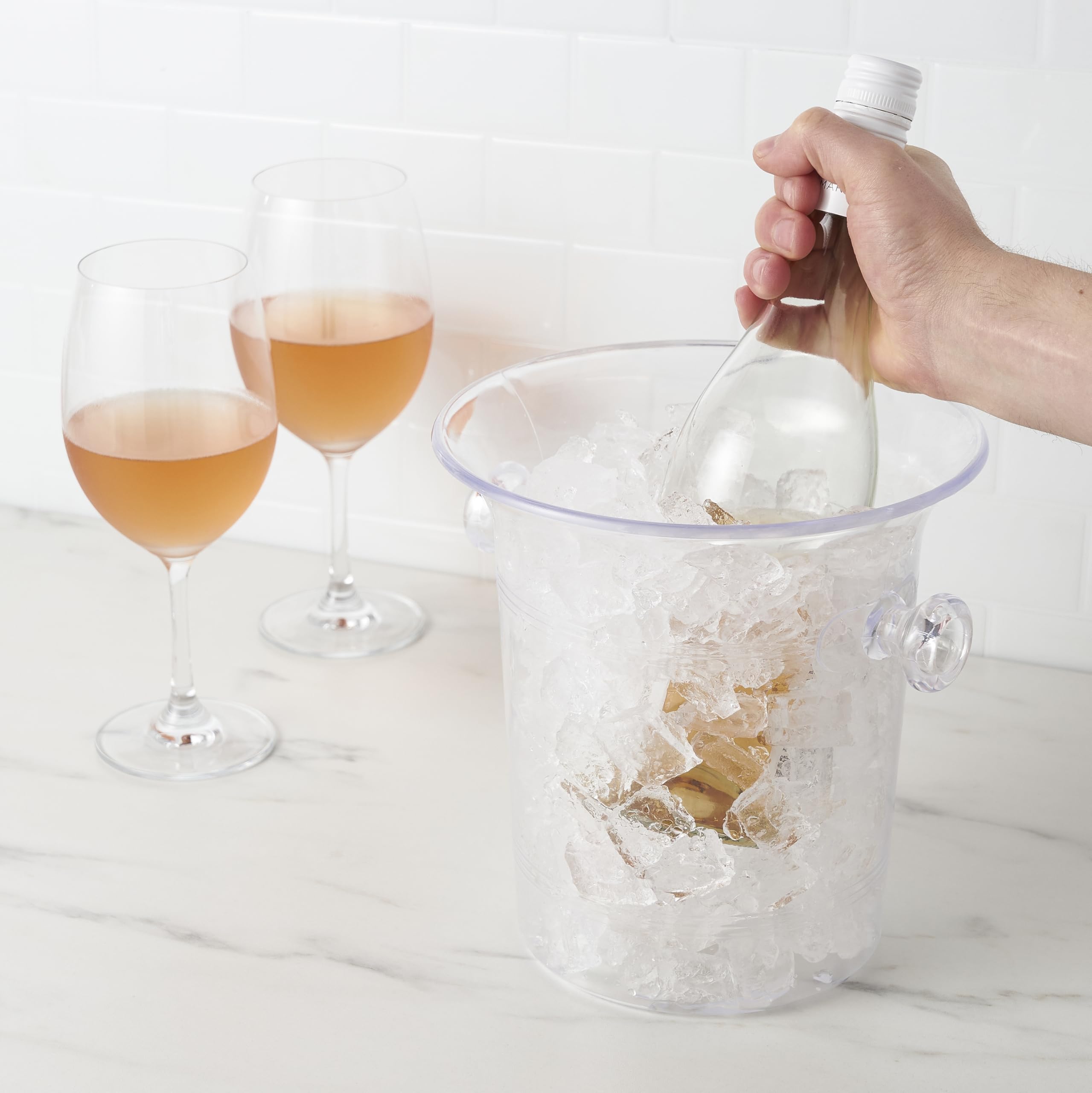 TRUE Ice Bucket ready for picnic use with built-in handle.