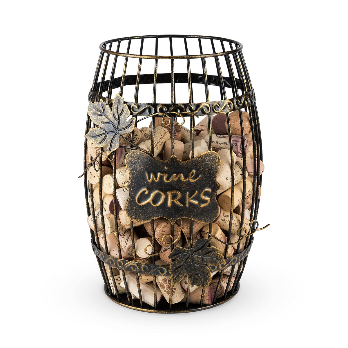 TRUE True Display barrel cage holder adds rustic charm to cork keepsakes.