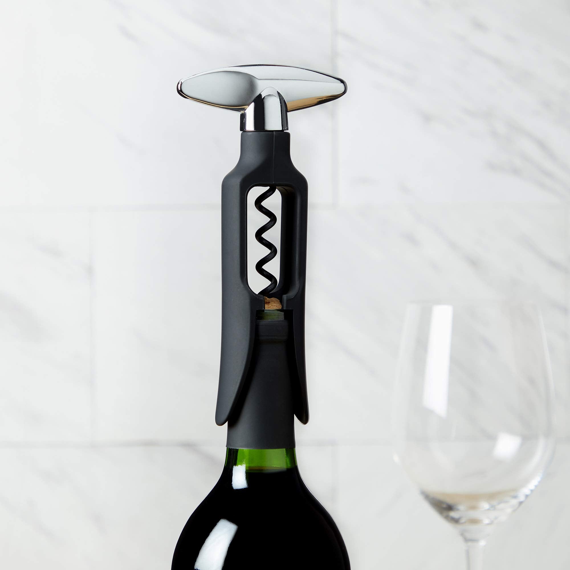 TRUE True Self corkscrew easy-turn action reduces effort during bottle opening