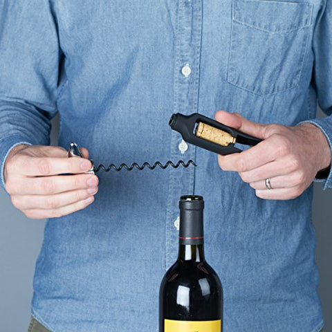 TRUE True Self corkscrew sits neatly on a bar cart or kitchen drawer