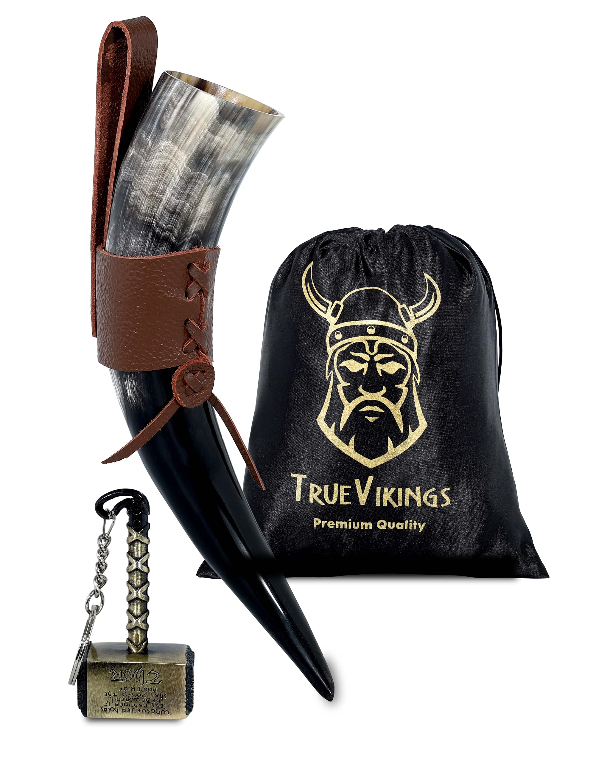 TRUE VIKING drinking horn with bottle opener for easy pours