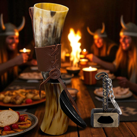 Ethically sourced ox horn used in TRUE VIKING drinking horn design