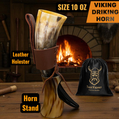 Polished finish on TRUE VIKING drinking horn highlighting food-safe surface
