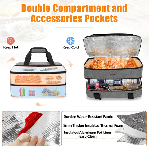 Trunab dual-compartment design spacious for most 9x13 dishes