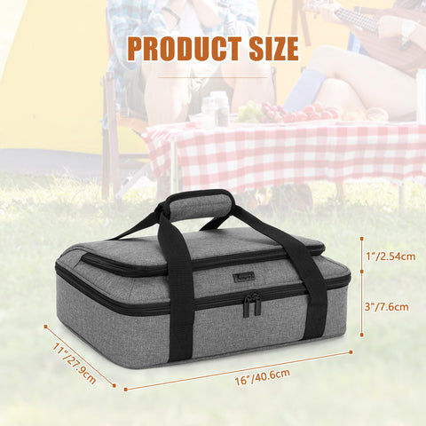 Trunab external pocket stores utensils and napkins for picnics.