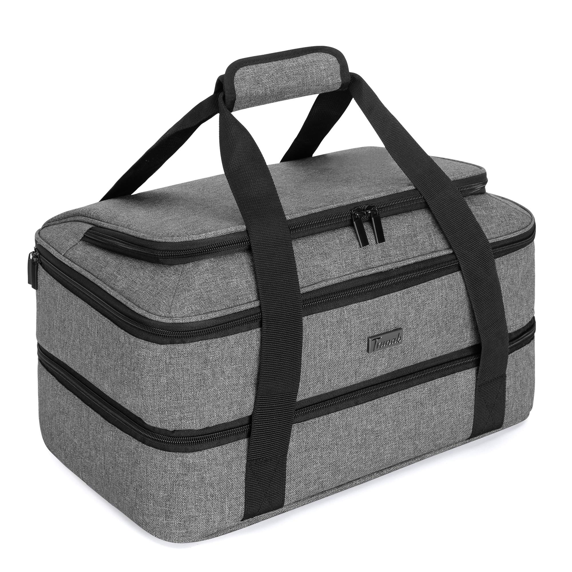 Trunab casserole carrier exterior view highlighting durable nylon for outdoor meals