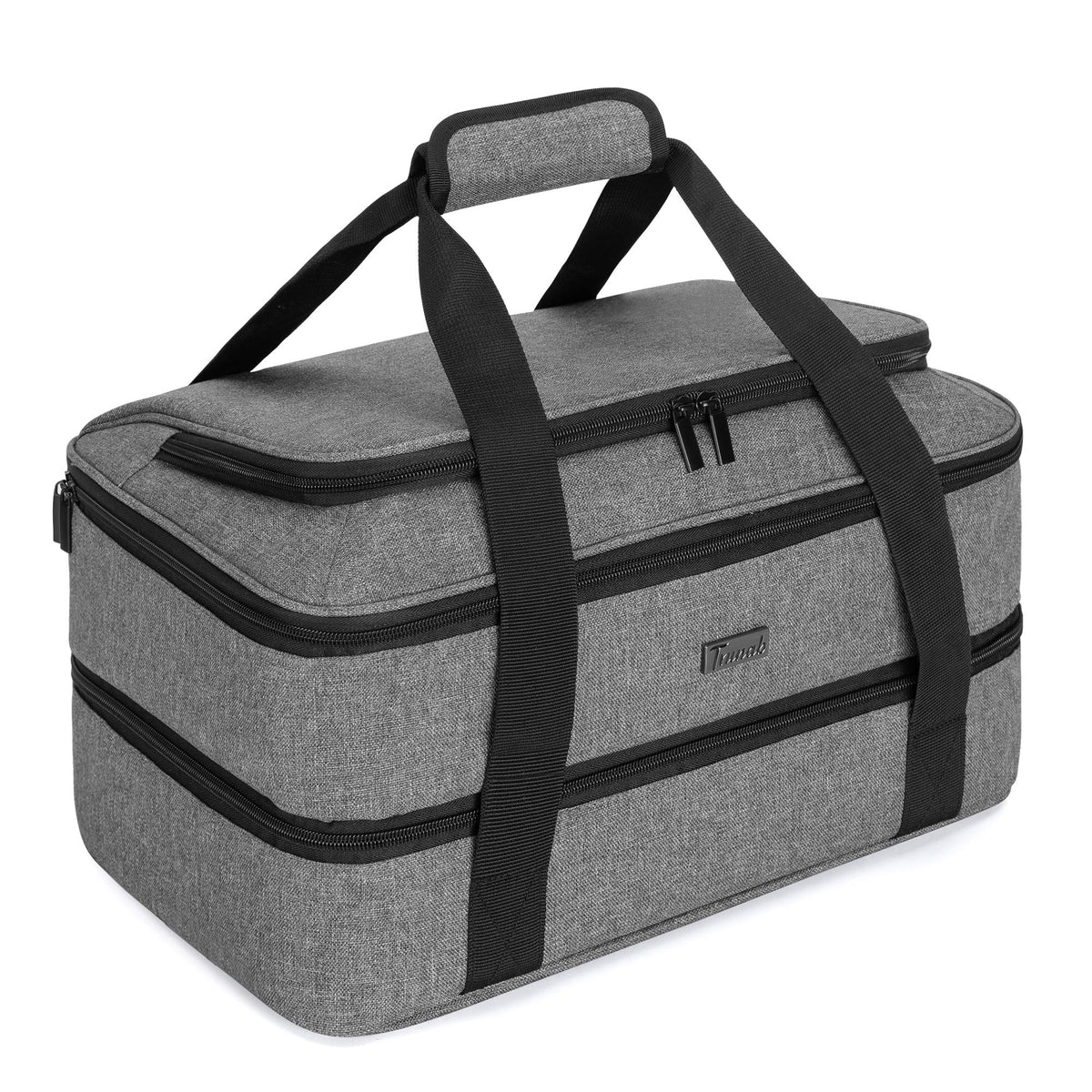 Trunab casserole carrier exterior view highlighting durable nylon for outdoor meals