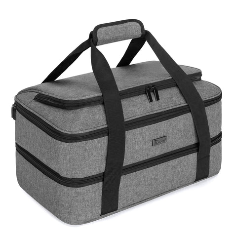 Trunab casserole carrier exterior view highlighting durable nylon for outdoor meals