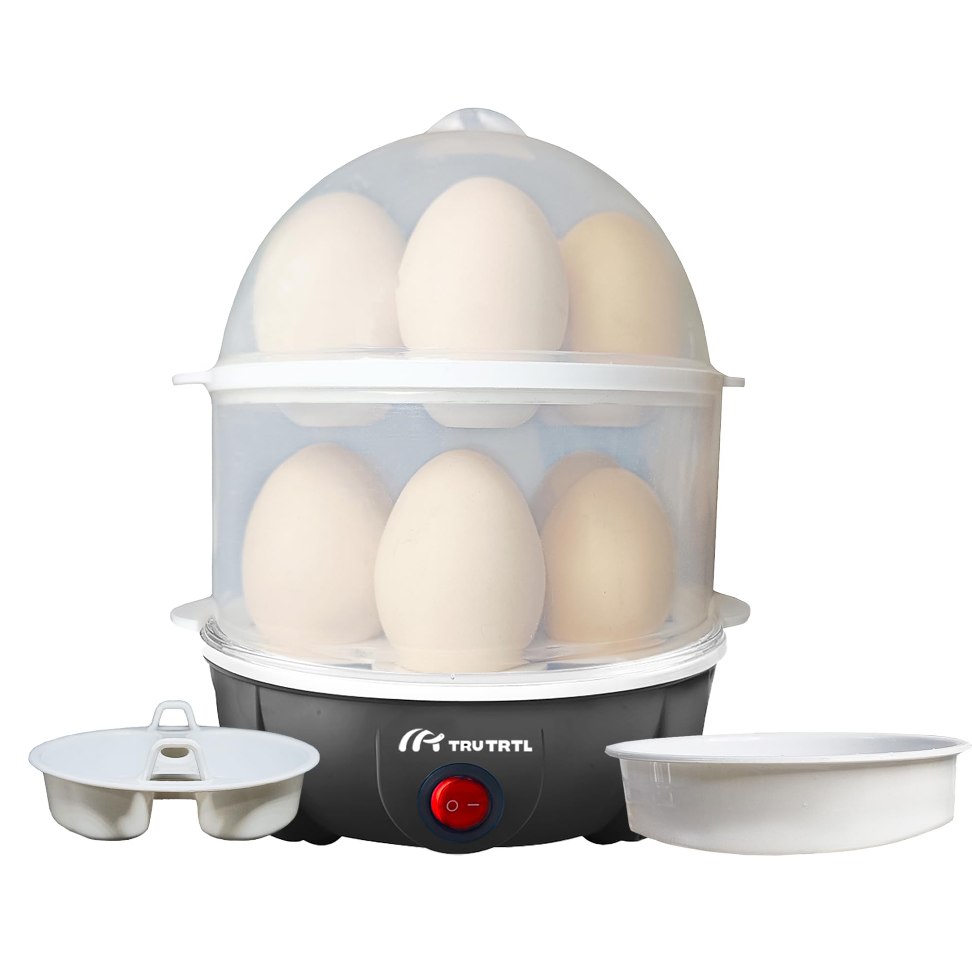 truTRTL 4-in-1 egg cooker front view highlights compact design for quick, versatile breakfasts.