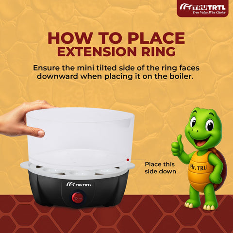 truTRTL egg boiler with poaching tray enables quick soft or hard eggs.