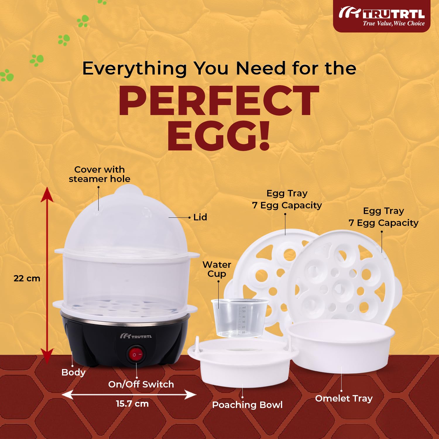 truTRTL measuring cup with included recipes for precise results.