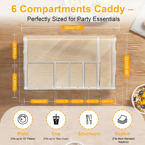 Cup compartment fits cups up to 18oz for easy serving.