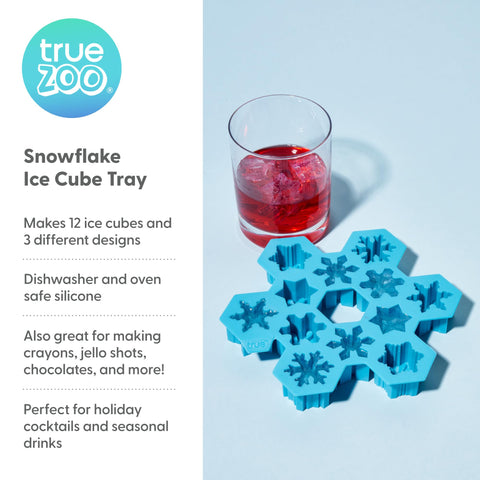 TrueZoo three snowflake patterns ice mold for festive drinks