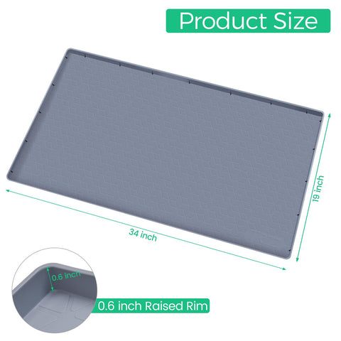 TRZZ drip tray cabinet liner grey keeps spills contained and items organized.