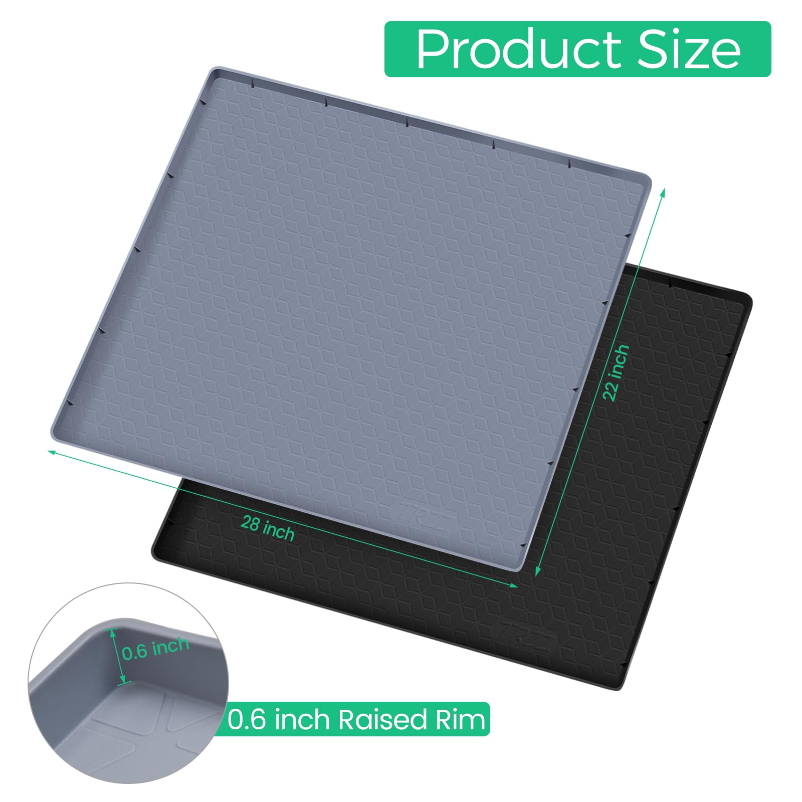 TRZZ silicone mat close-up shows rhombus pattern preventing sliding.