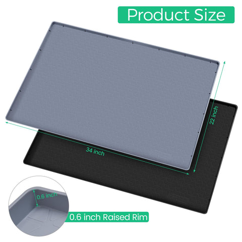 TRZZ under-sink mat highlights rhombus pattern grip for stable storage