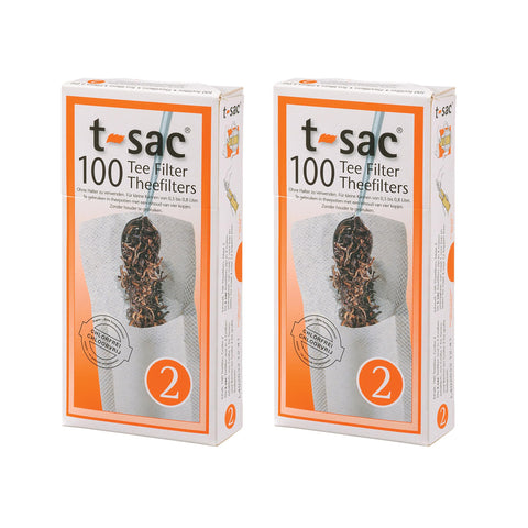 T-Sac tea filter bag Number 2 ready for loose leaf brewing in a 2–4 cup pot, clean flavor.