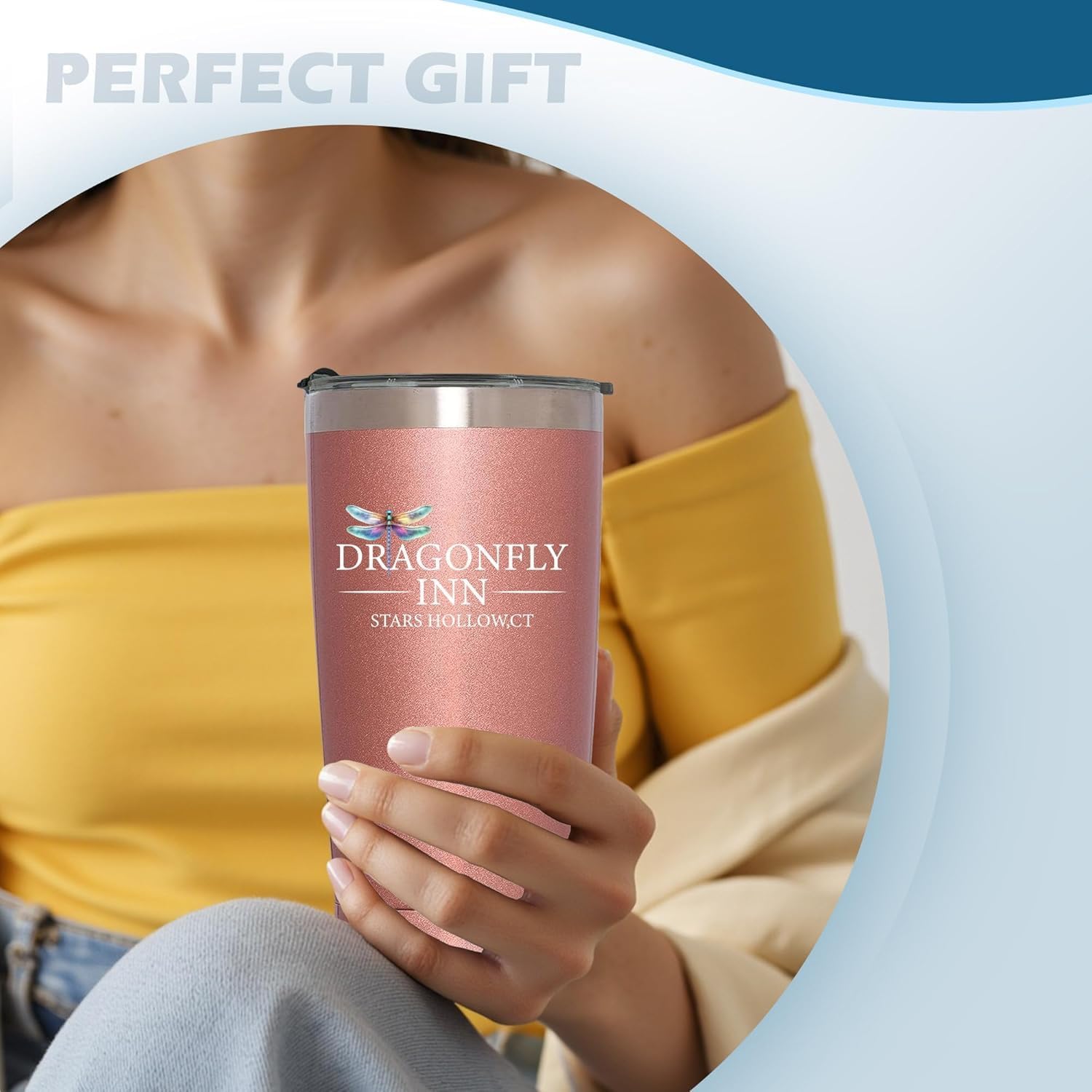 TSLOVER Dragonfly Girls Tumbler stainless steel body close-up emphasizing durability and finish