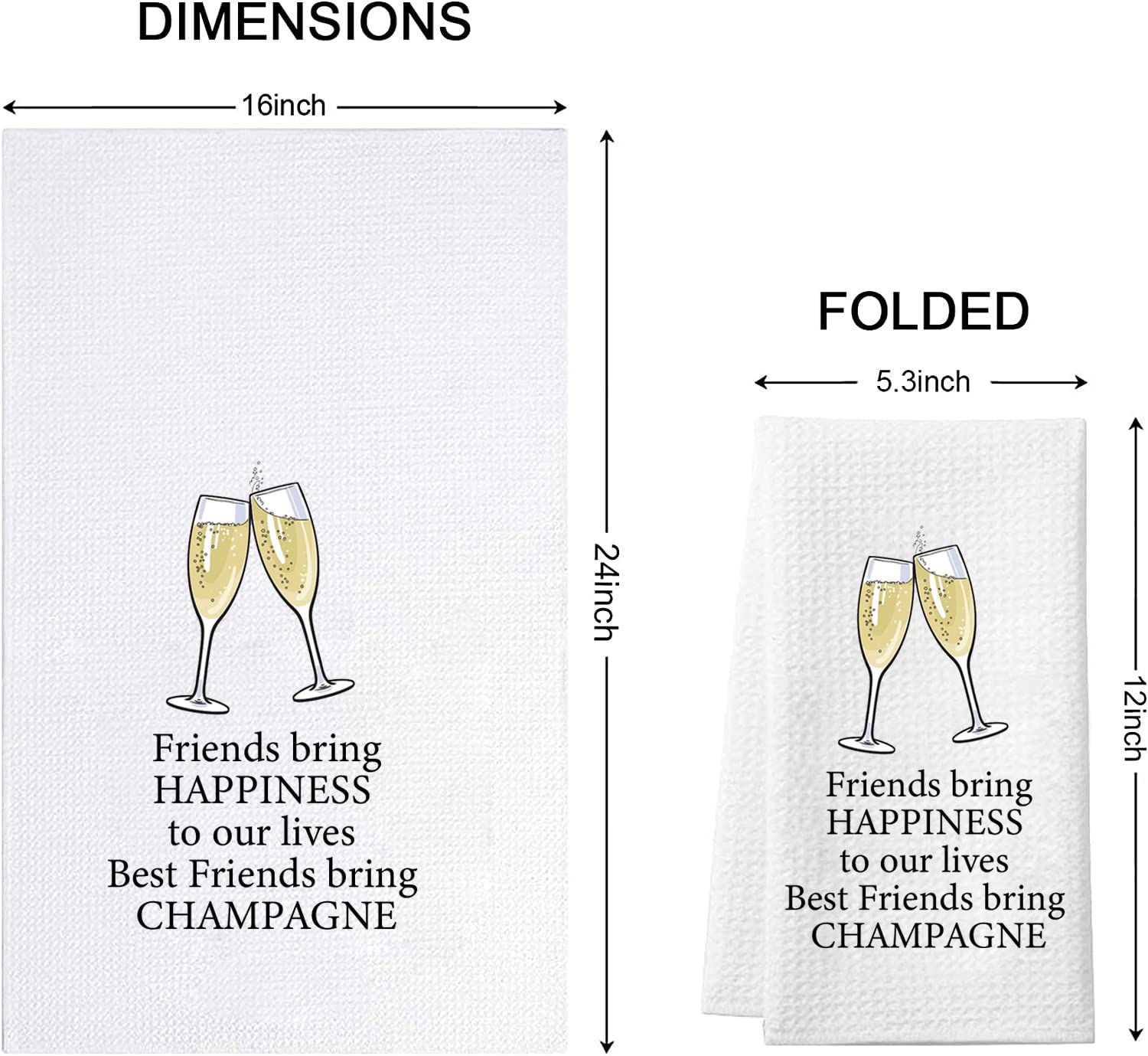 TSOTMO friends bring champagne kitchen towel highlights celebratory vibe for gatherings.