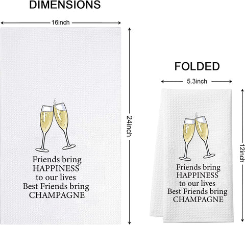 TSOTMO friends bring champagne kitchen towel highlights celebratory vibe for gatherings.
