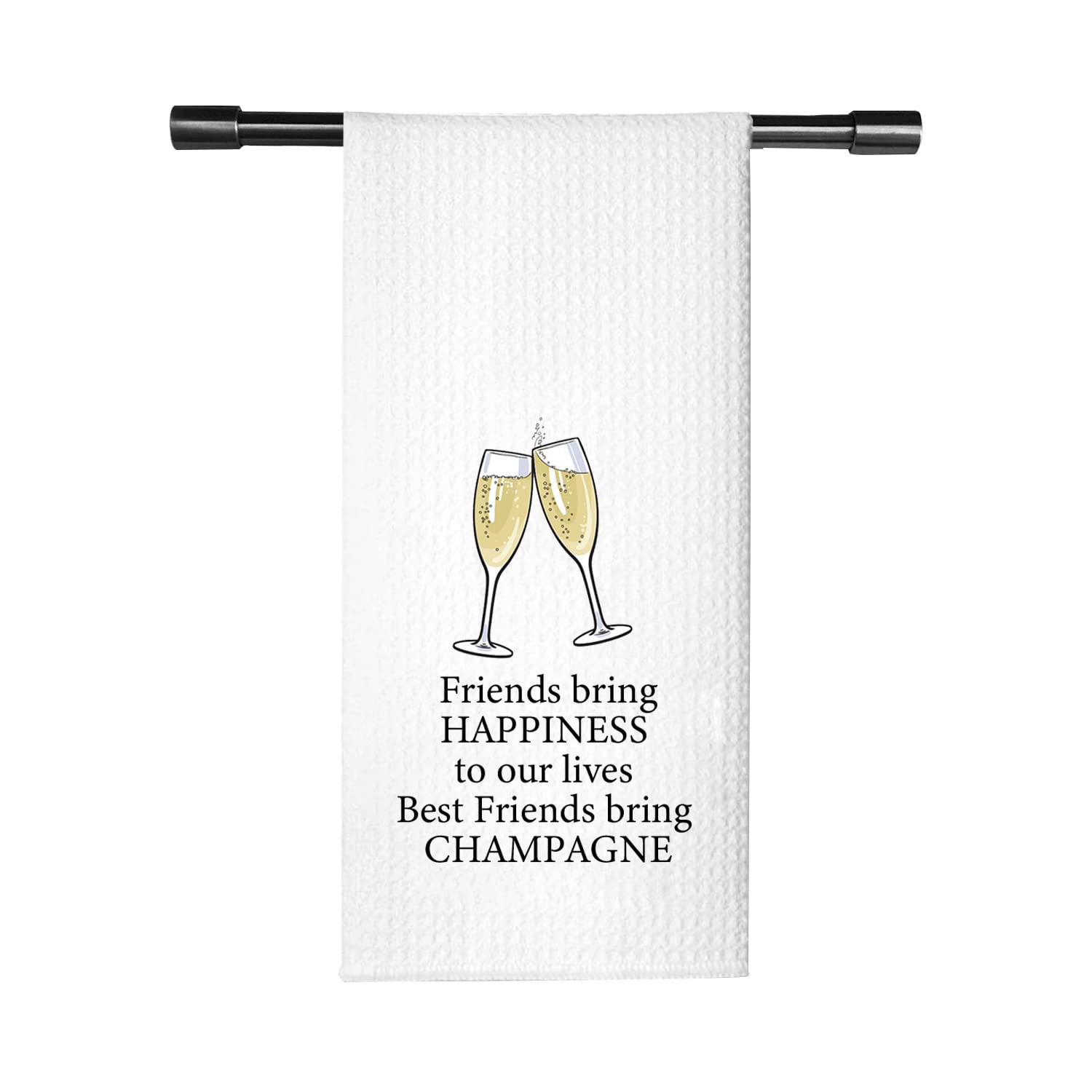 TSOTMO funny champagne friend gift kitchen towel displays playful design for kitchen decor.