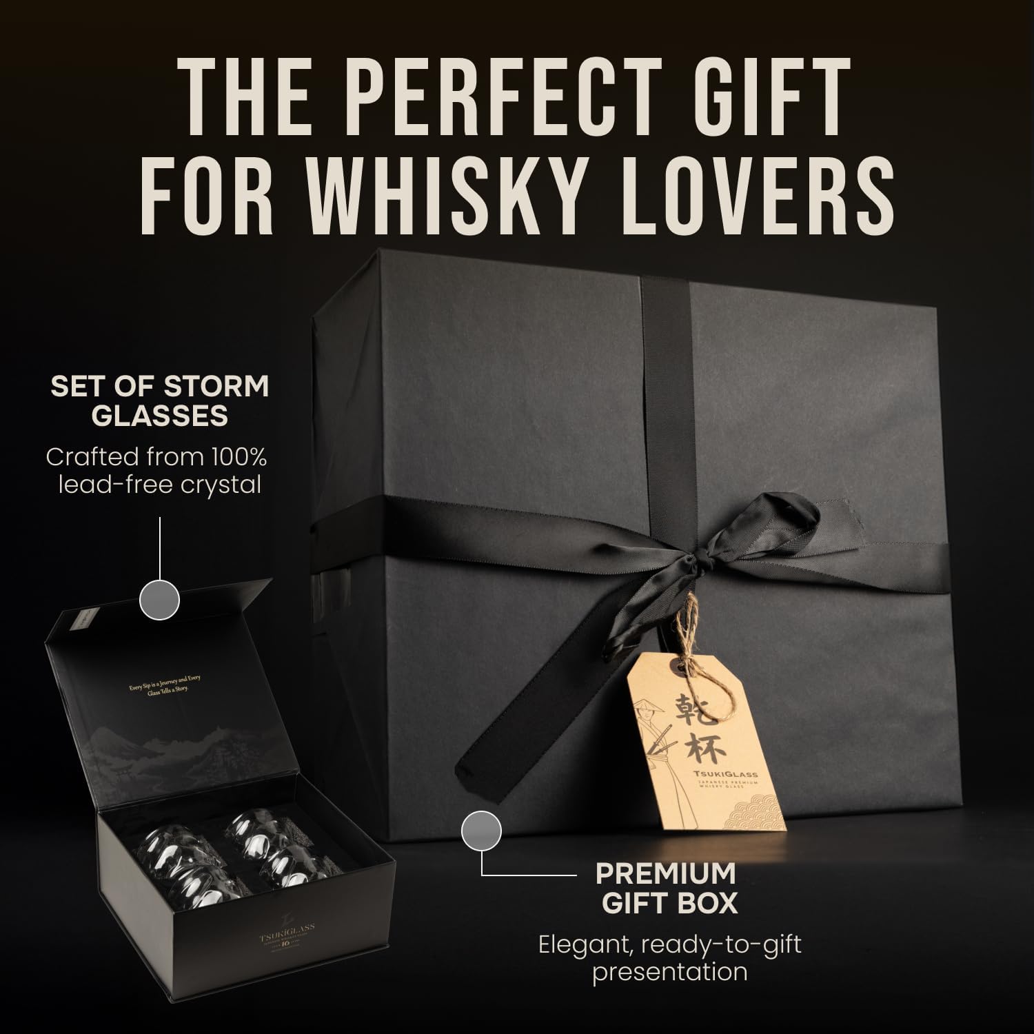 TSUKIGLASS home-bar display-ready glasses elevate your entertaining setup.