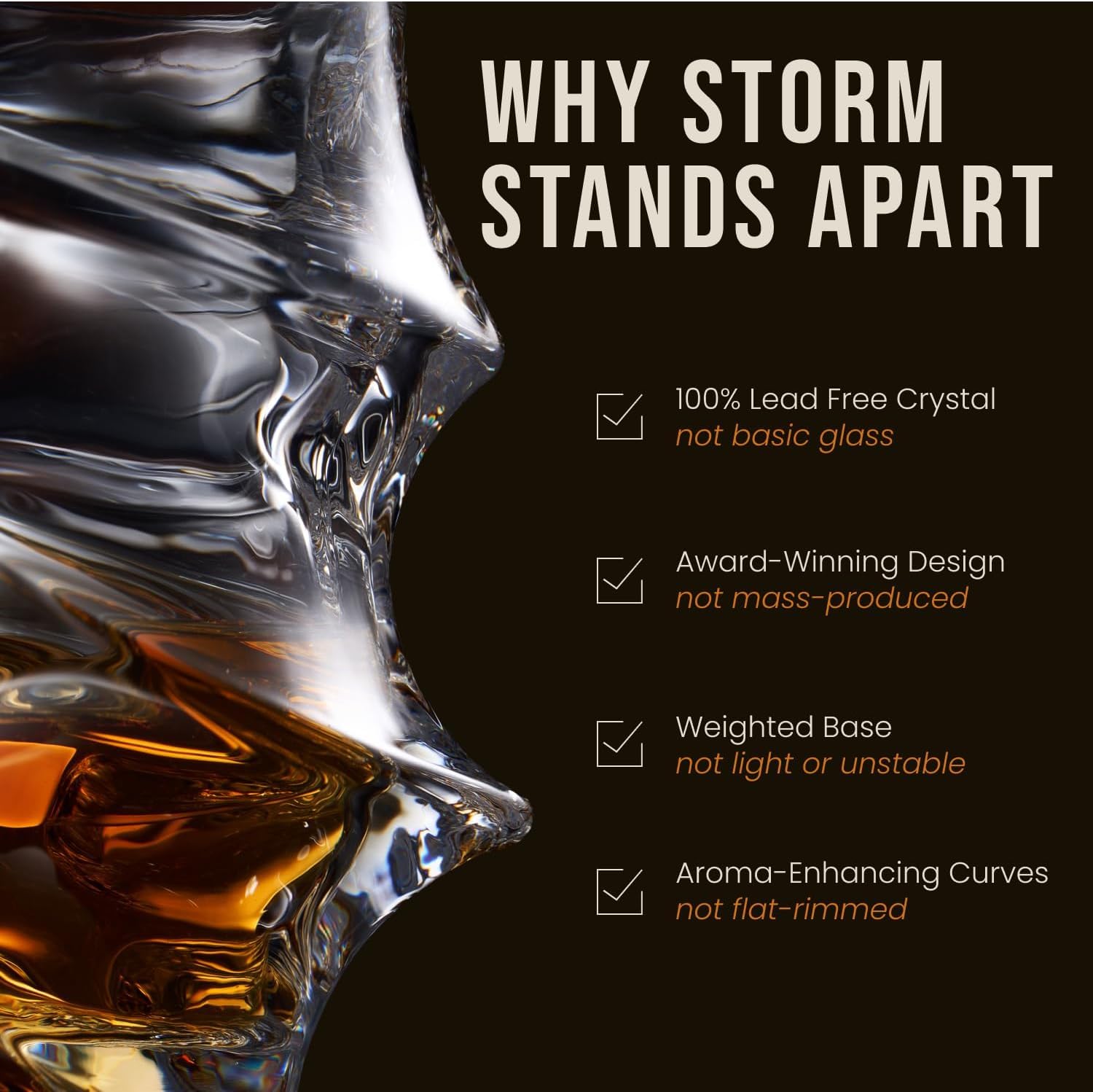 TSUKIGLASS pair of whiskey glasses ideal for sharing at home.