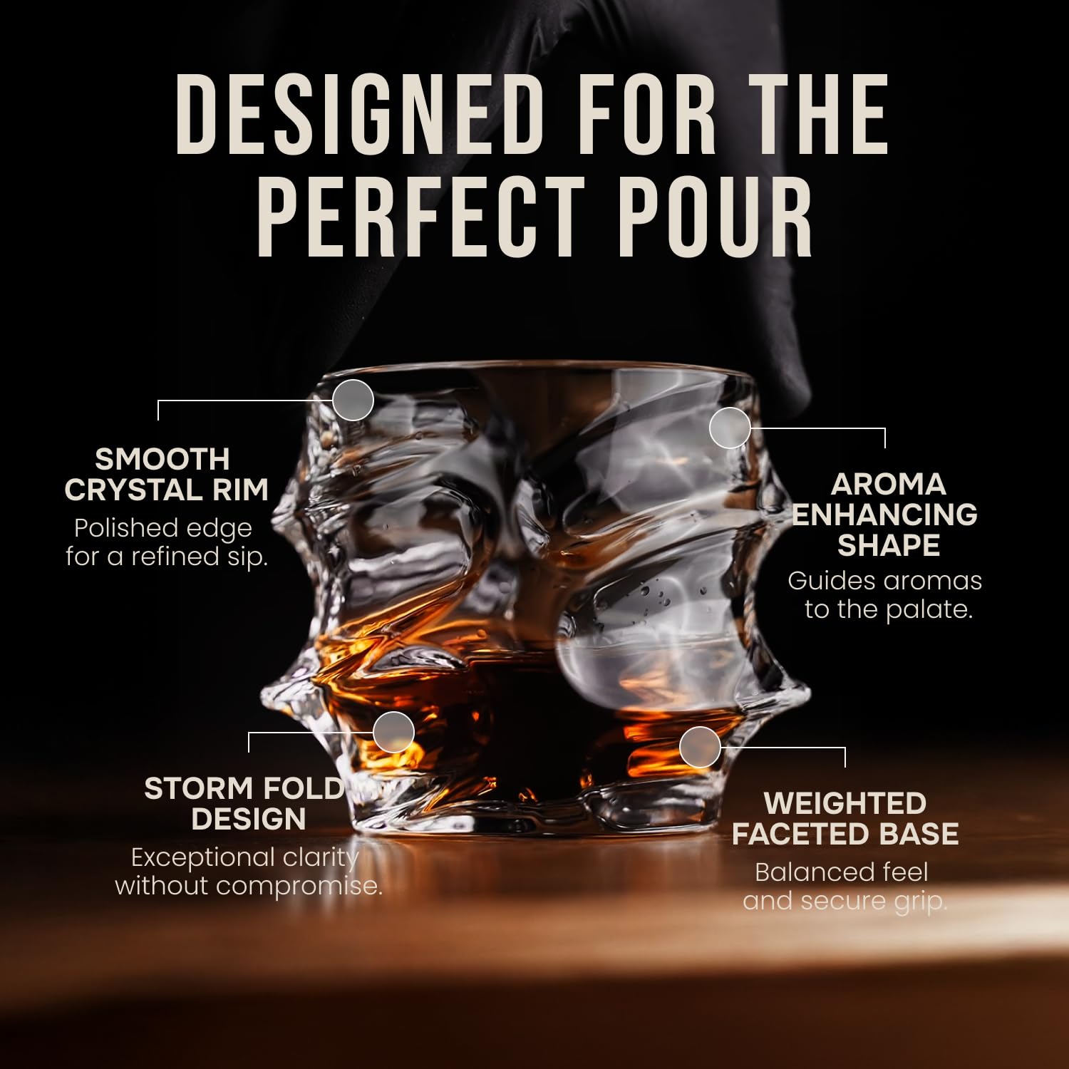 TSUKIGLASS Storm concave lip directs aromas for a smoother sip