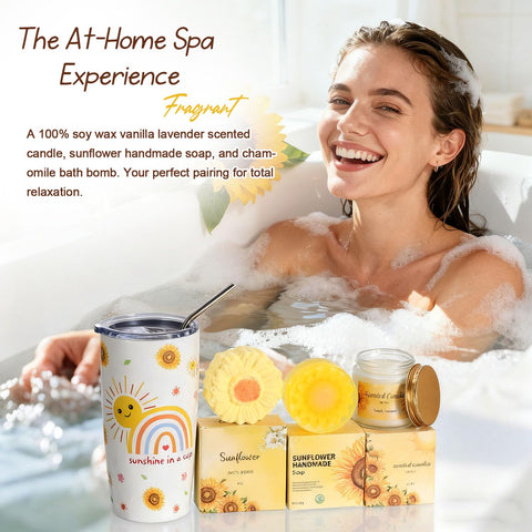 TsunNee sunflower handmade soap provides gentle cleansing with a cheerful motif.
