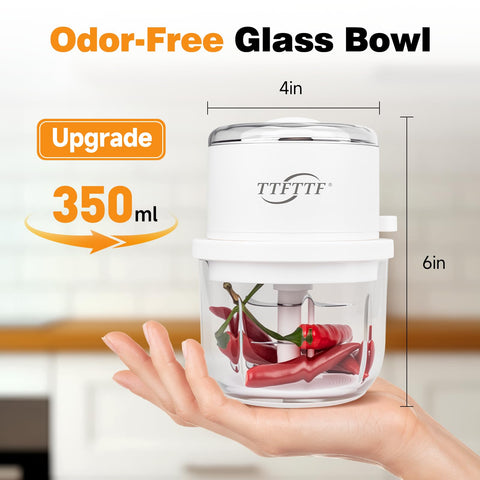 TTFTTF mini processor with 6 blades shredding garlic and herbs