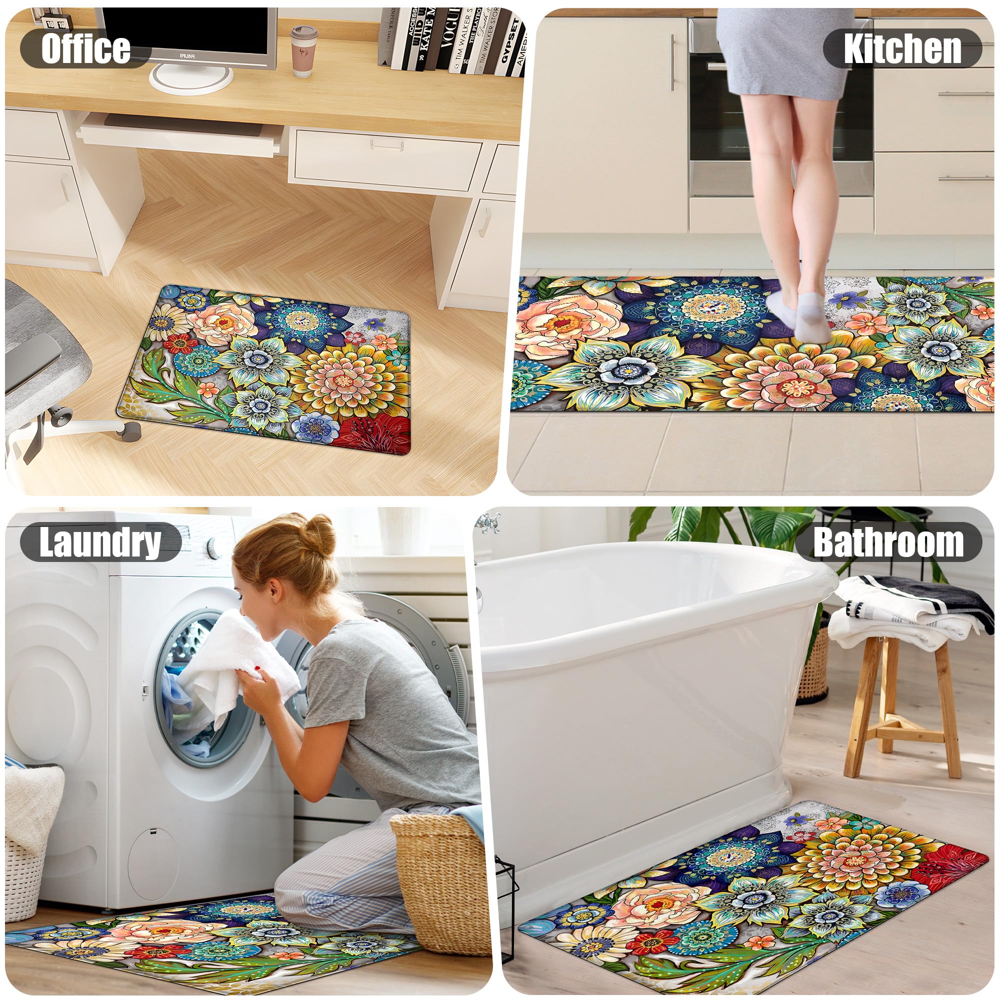 Tubeamin easy-clean kitchen mats ready for wipe-down maintenance.
