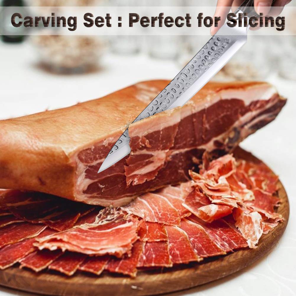 Tudoccy 8-inch bread knife with long serrated edge for even slices.