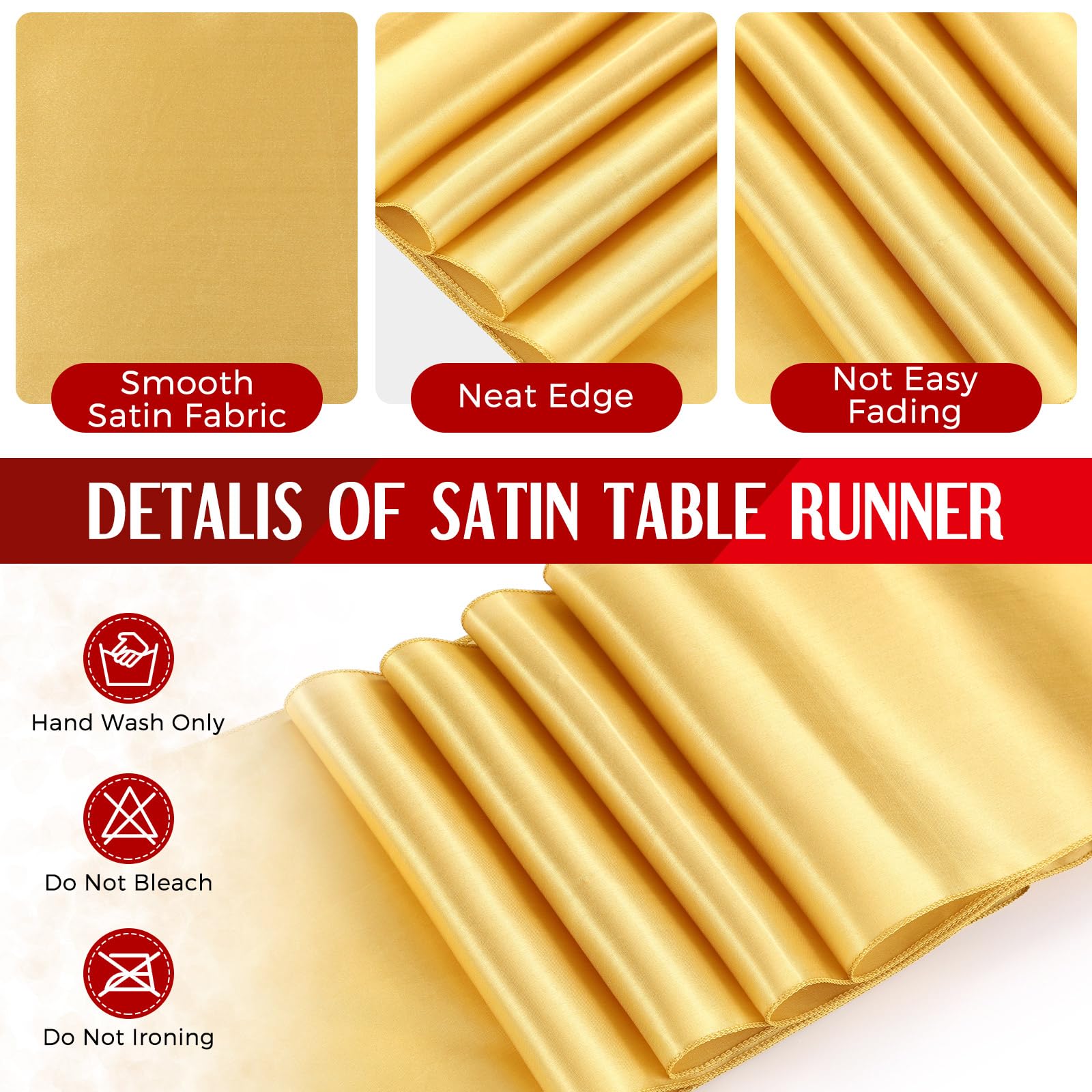 Tudomro wedding table setup with red and gold accents