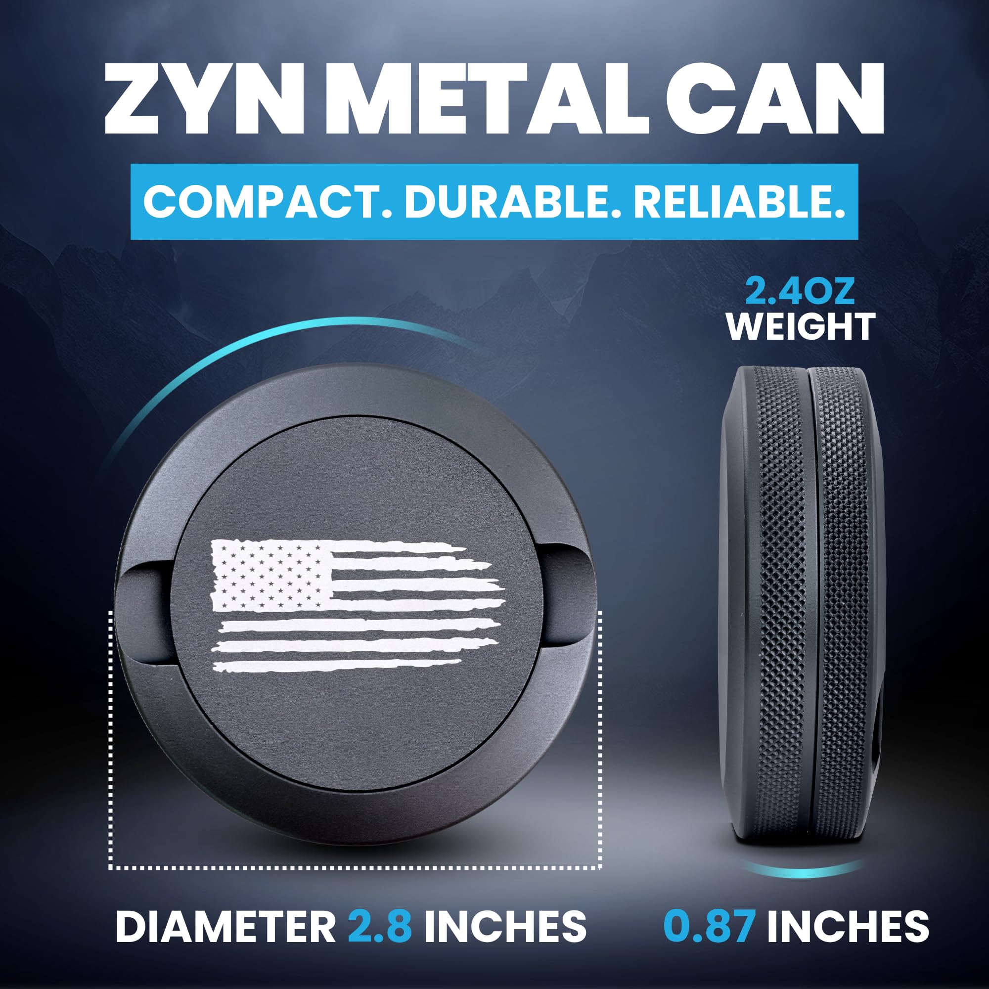 TuffTynz Premium Zyn Metal Can pocket-size design for easy carry on the go.