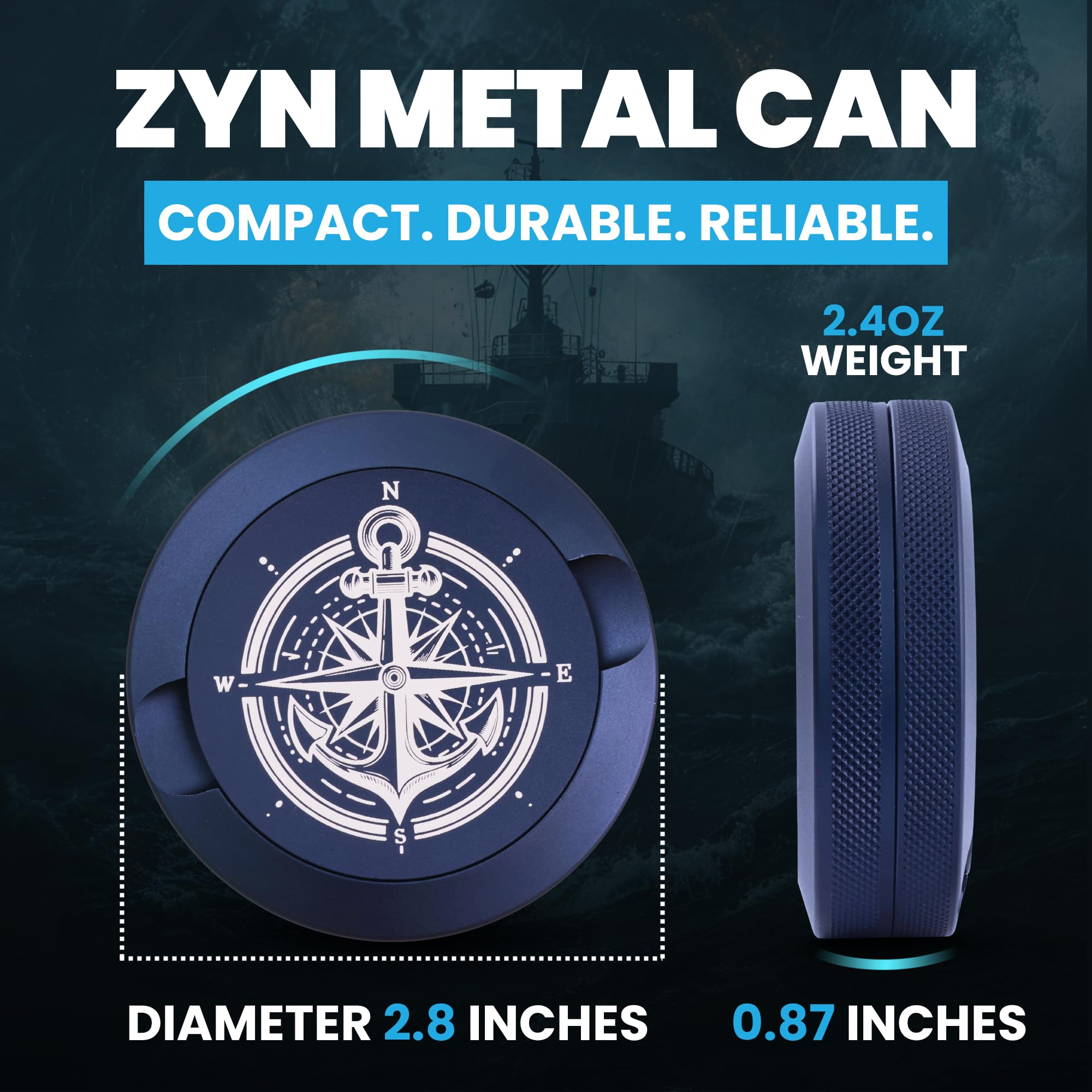 TuffTynz Zyn container with organized compartments for pouches.