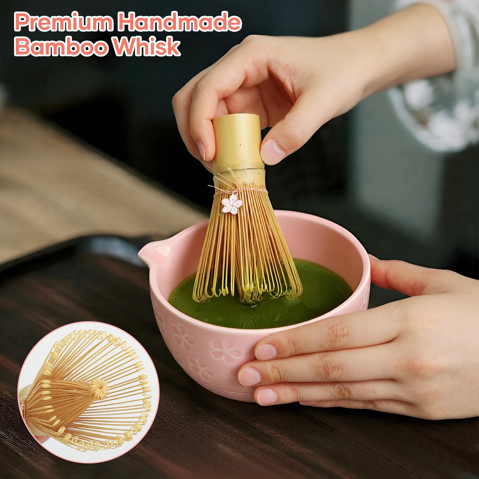 TUFGAM bamboo whisk handmade for velvety foam