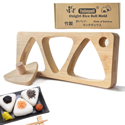 Tuiiopoli Onigiri Bamboo Mold Set for homemade rice balls with smooth release.