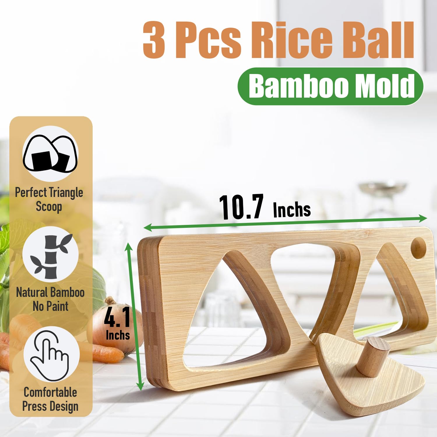 Tuiiopoli Press Plate helps compact rice for firm, evenly shaped onigiri.