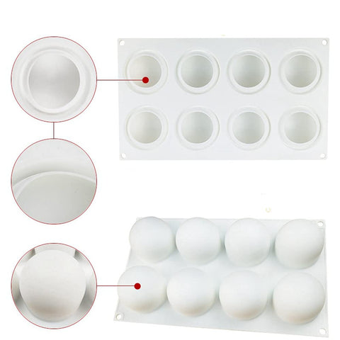 TUKE silicone mold for round desserts ideal for mousse and panna cotta