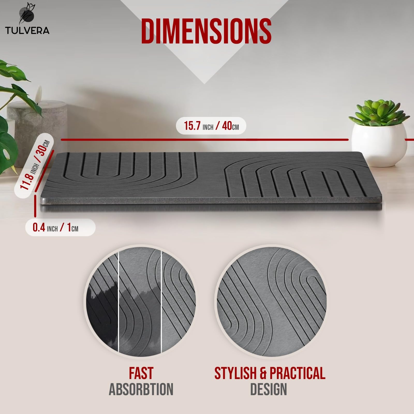 Tulvera diatomite drying mat has a heat-resistant base