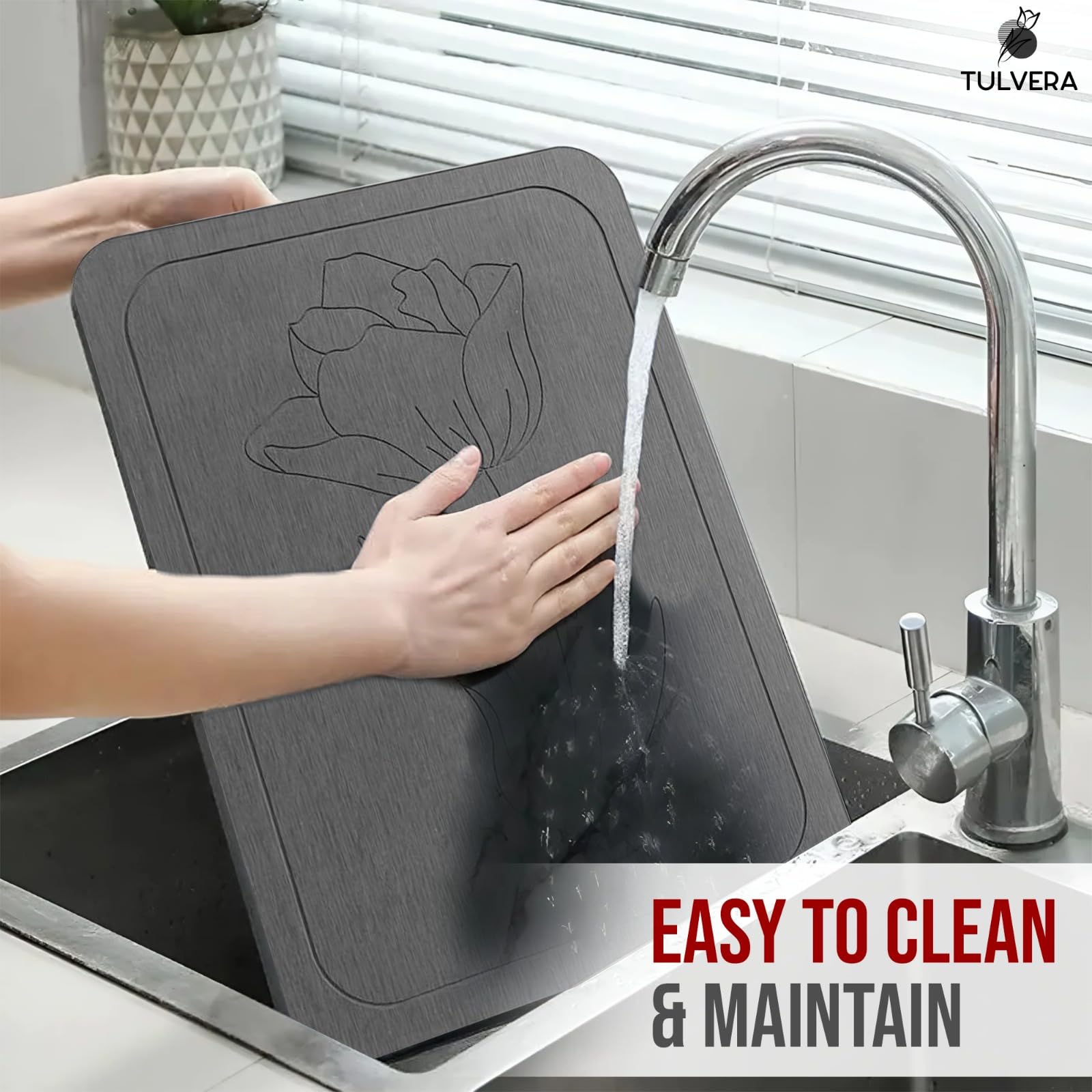 Tulvera Stone Drying Mat heat-resistant base protects counters