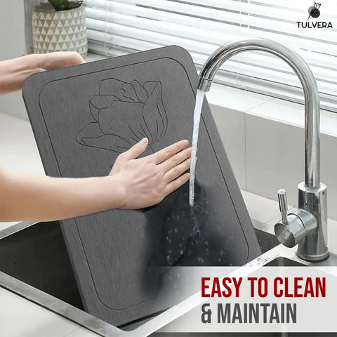 Tulvera Stone Drying Mat heat-resistant base protects counters