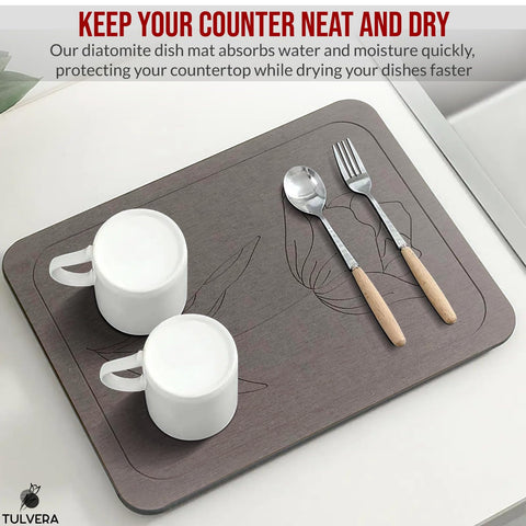 Tulvera Stone Drying Mat versatile as pet bowl saucer and plant base