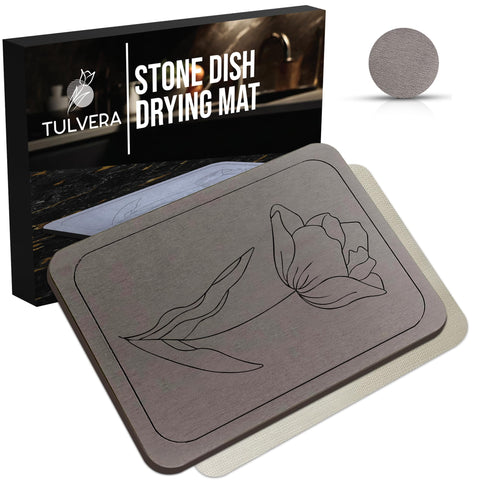 Tulvera Stone Drying Mat with porous diatomite surface for rapid drying