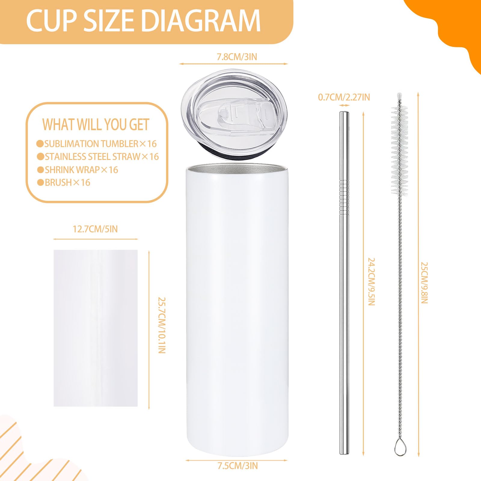 TUMBCHIC sublimation-ready tumbler with straight profile for vibrant designs