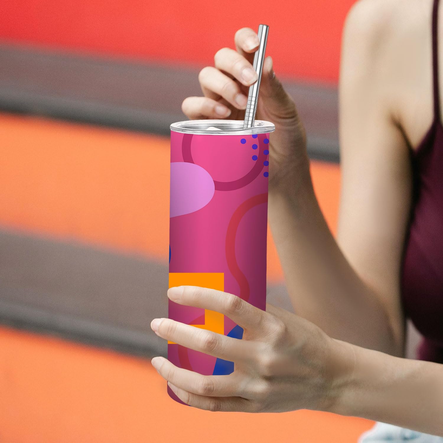 TUMBCHIC white 20oz double-wall insulated tumbler for on-the-go use