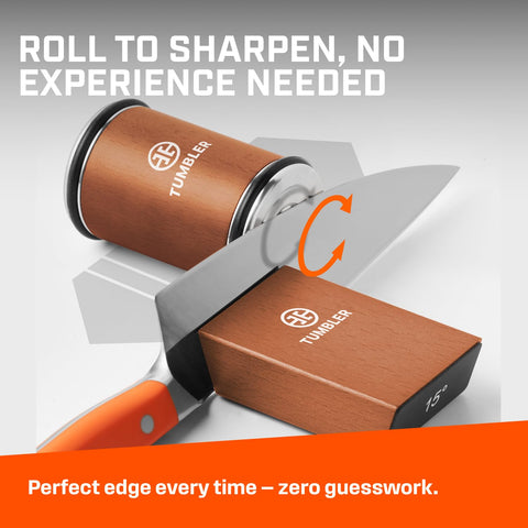 The Tumbler diamond-disk-sharpening-disc delivers a finer edge.