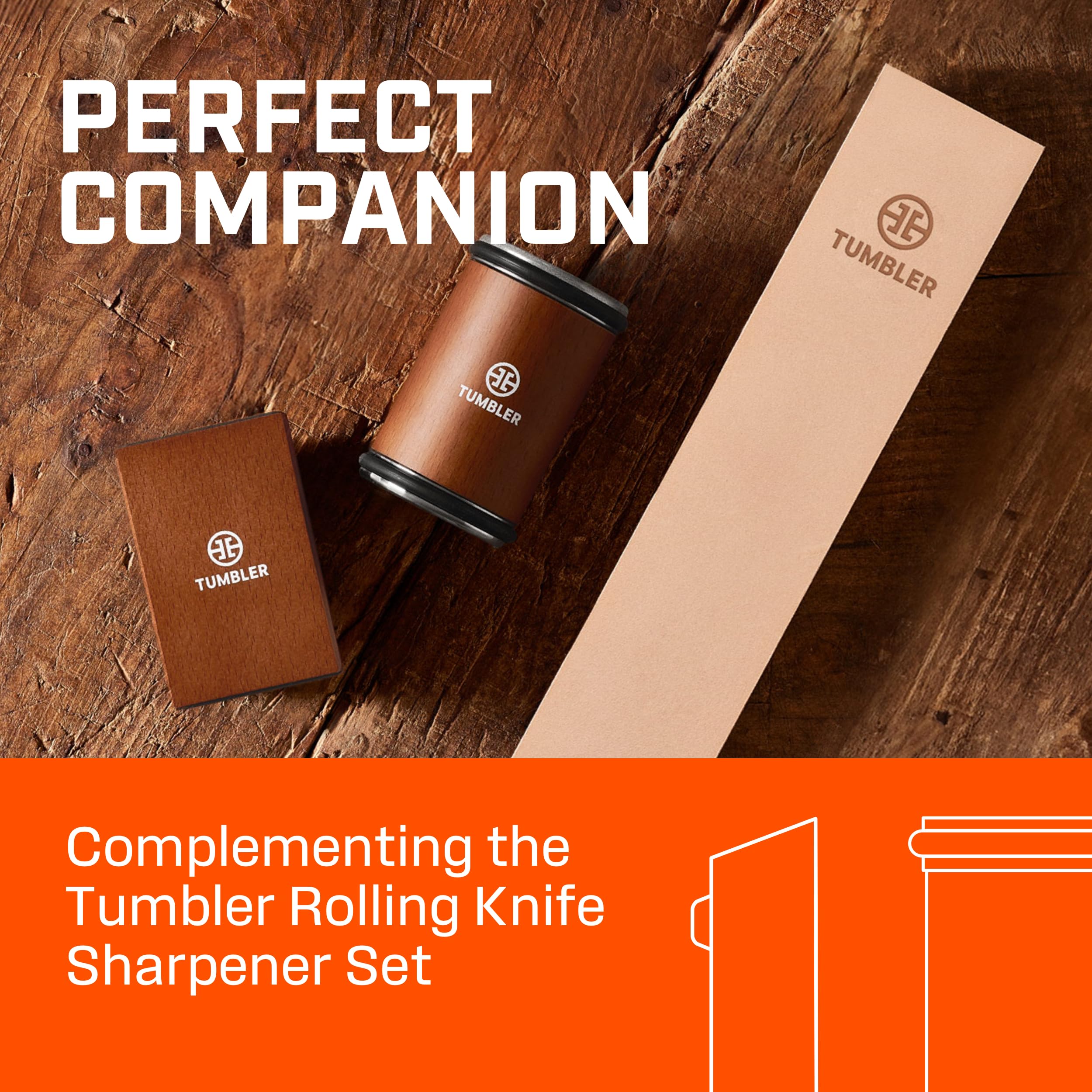 TUMBLER genuine cowhide leather strop for consistent stropping results