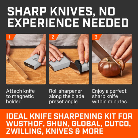 TUMBLER Pro 4-layer diamond disc for restoring sharp knife edges.