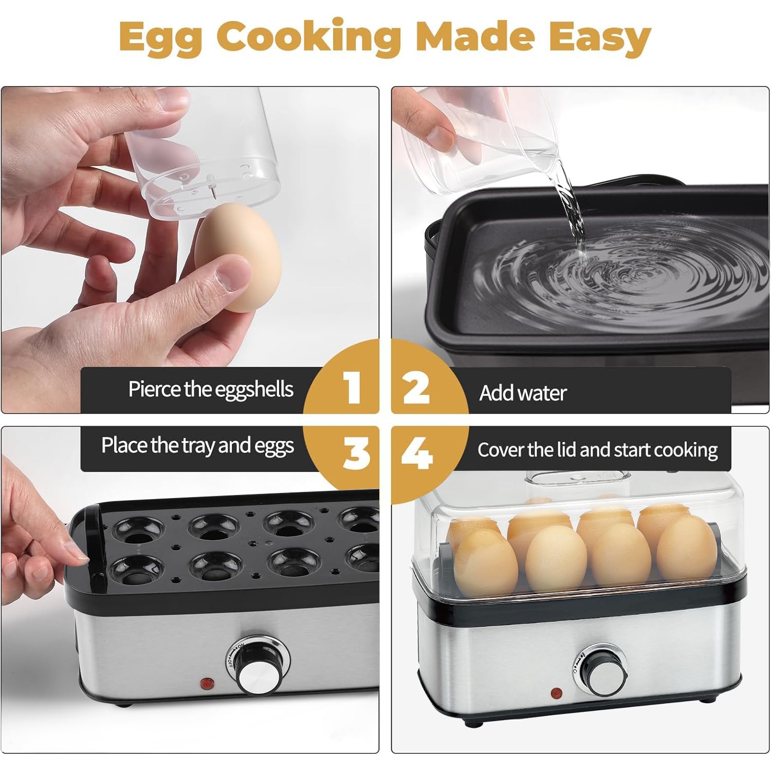 Removable parts enable easy cleanup after using the Tumidy egg cooker